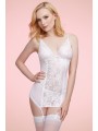 Grossiste lingerie guêpière blanche maille et dentelle