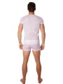 Grossiste lingerie homme : t-shirt blanc maille et motifs