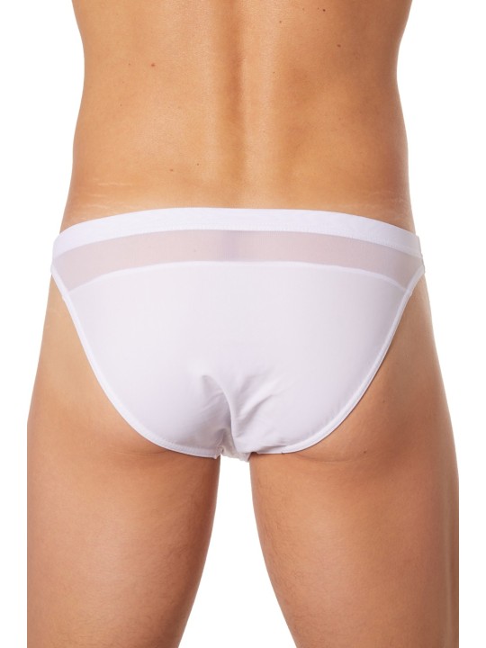 Fournisseur lingerie homme : slip brief blanc satin