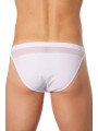 Fournisseur lingerie homme : slip brief blanc satin