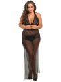 Grossiste lingerie dropshipping : Nuisette grande taille longue fendue