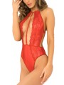 Grossiste René Rofé : body string rouge décolleté