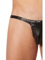 Grossiste lingerie Look Me : slip noir simili cuir