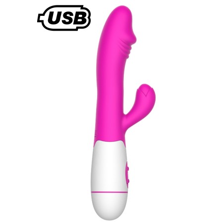 Grossiste Canvor vibromasseur rabbit USB rose 30 programmes