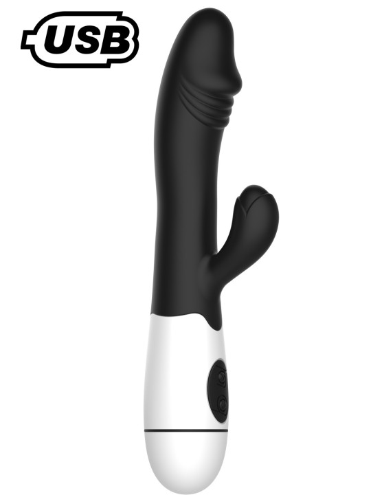 Grossiste Canvor vibromasseur rabbit noir 30 programmes rechargeable usb