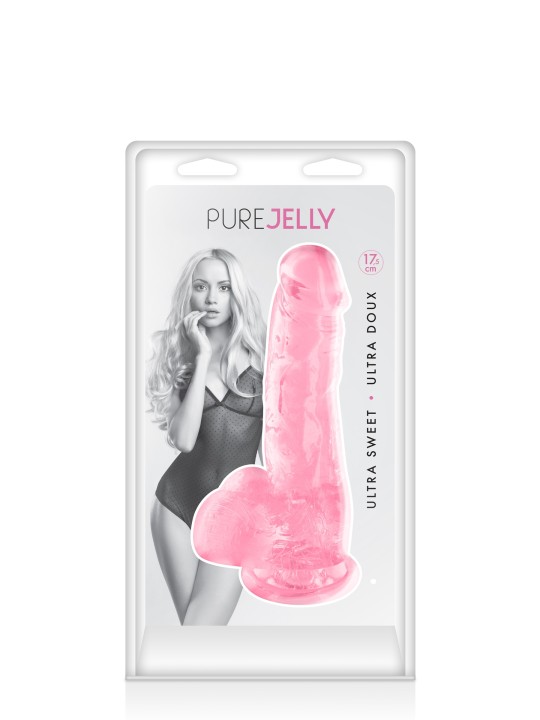 Grossiste sextoys : gode jelly rose 17.5cm