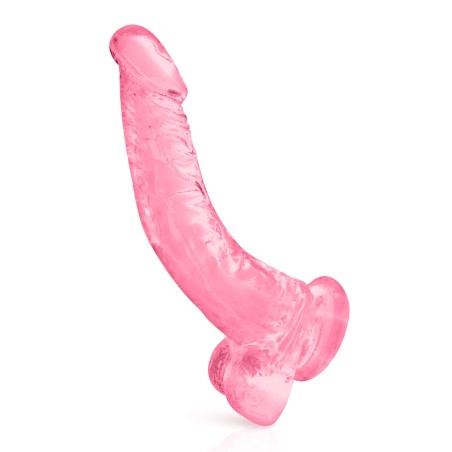 Grossiste sextoys : gode courbe jelly rose 22cm