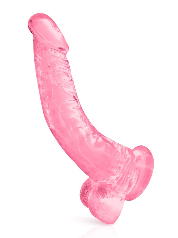 Grossiste sextoys : gode courbe jelly rose 22cm