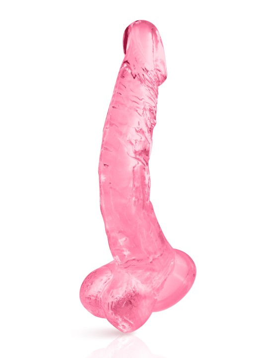 Grossiste sextoys : gode courbe jelly rose 22cm