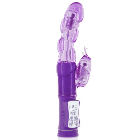 Grossiste vibromasseur rabbit violet double moteur