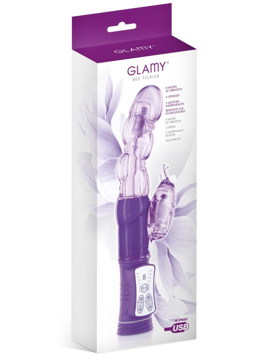 Grossiste vibromasseur rabbit violet double moteur