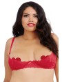 Grossiste Lingerie sexy : soutien-gorge rouge seins nus grande taille