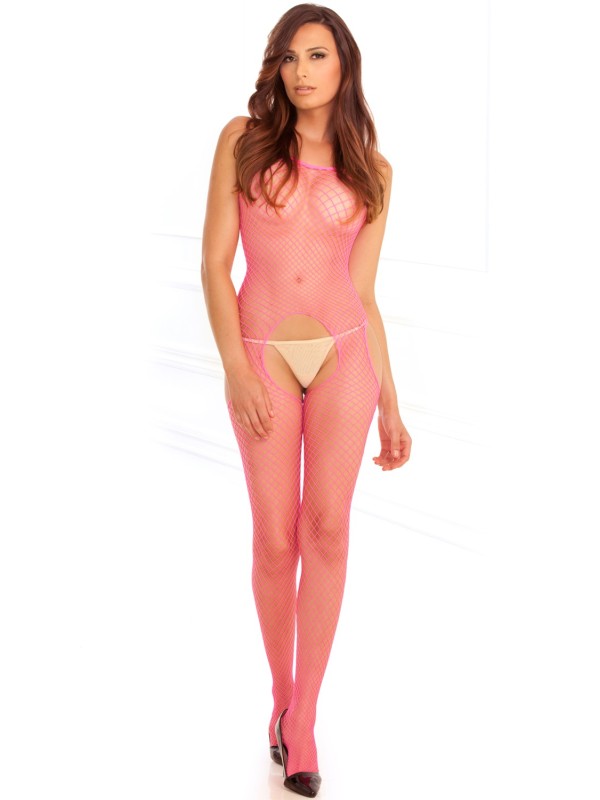 Grossiste lingerie dropshipping : Combinaison bodystocking rose filet