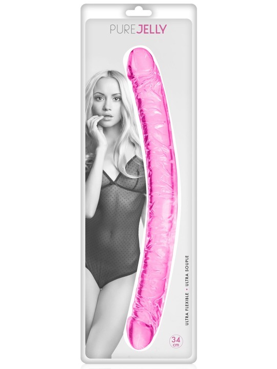 Grossiste sextoys dropshipping : double dong rose jelly 34cm