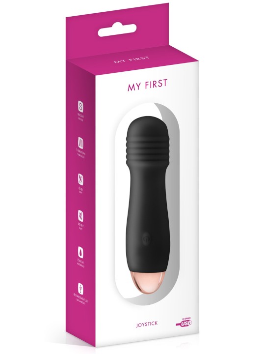 Grossiste sextoys dropshipping : vibromasseur noir USB tête striée