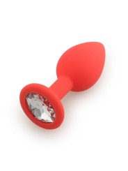 Grossiste dropshipping de plug medium rouge avec bijou cristal