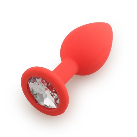 Grossiste dropshipping de plug medium rouge avec bijou cristal