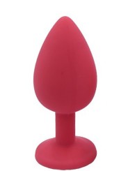 Grossiste dropshipping de plug medium rouge avec bijou cristal