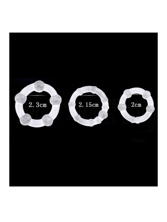 Fournisseur sextoys Dropshipping : 3 cockrings extensibles transparents