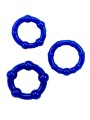 Grossiste sextoys Dropshipping : 3 cockrings extensibles bleus