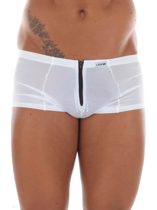 Grossiste dropshipping Mini Pant blanc homme avec double zip