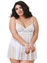 Fournisseur dropshipping nuisette dentelle extensible blanche grande taille