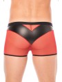 Fournisseur dropshipping boxer cuir simili et résille rouge transparente