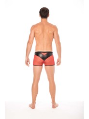 Fournisseur dropshipping boxer cuir simili et résille rouge transparente