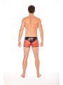 Fournisseur dropshipping boxer cuir simili et résille rouge transparente