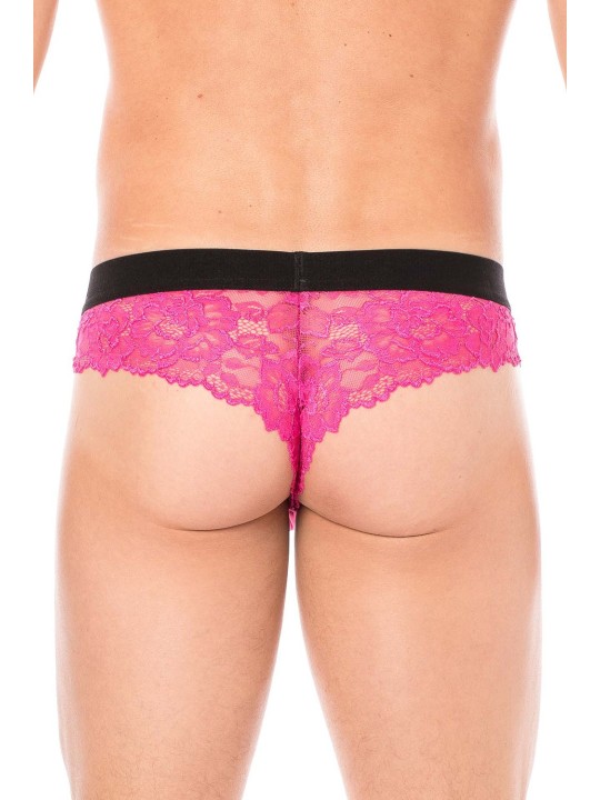 Fournisseur dropshipping string magenta dentelle douce et délicate pour homme