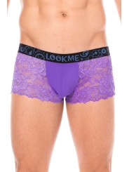 Fournisseur dropshipping boxer violet en fine dentelle florale douce et délicate