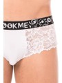 Fournisseur dropshipping Mini-Pants blanc en dentelle florale et poche de maintien opaque.