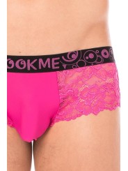 Fournisseur dropshipping Mini-Pants magenta en dentelle florale et poche de maintien opaque.