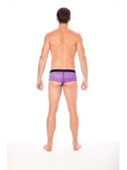 Fournisseur dropshipping Mini-Pants violet en dentelle florale et poche de maintien opaque.