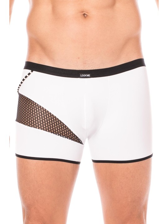 Fournisseur dropshipping boxer blanc sexy homme où se partage opacité, filet et cordelette