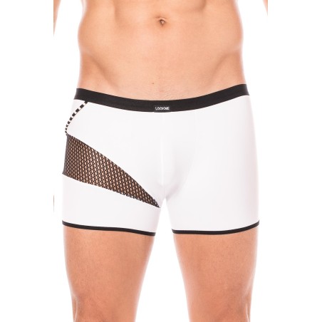 Fournisseur dropshipping boxer blanc sexy homme où se partage opacité, filet et cordelette