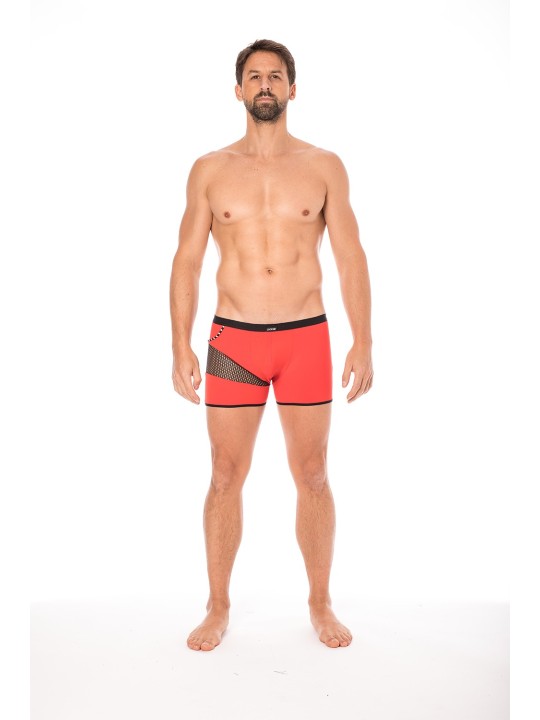 Fournisseur dropshipping boxer rouge sexy homme où se partage opacité, filet et cordelette