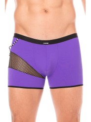 Fournisseur dropshipping boxer violet sexy homme où se partage opacité, filet et cordelette