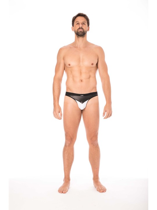 Fournisseur dropshipping jock blanc avec tissu opaque confortable et simili cuir.