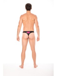 Fournisseur dropshipping string magenta design avec un tissu doux et opaque et un pointe en simili cuir sur la ceinture.