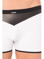 Fournisseur dropshipping boxer blanc avec son tissu opaque et sa bande en forme de pointe en cuir