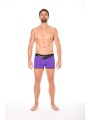 Fournisseur dropshipping boxer violet avec son tissu opaque et sa bande en forme de pointe en cuir