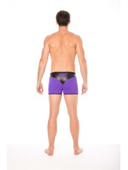 Fournisseur dropshipping boxer violet avec son tissu opaque et sa bande en forme de pointe en cuir