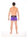 Fournisseur dropshipping boxer violet avec son tissu opaque et sa bande en forme de pointe en cuir