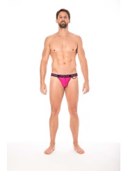 Fournisseur dropshipping slip magenta homme échancré avec fermeture éclair, tissu confortable