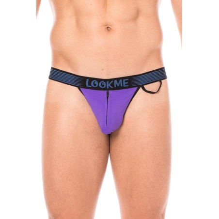 Fournisseur dropshipping slip violet  homme échancré avec fermeture éclair, tissu confortable