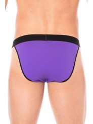 Fournisseur dropshipping slip violet  homme échancré avec fermeture éclair, tissu confortable