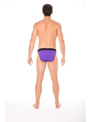 Fournisseur dropshipping slip violet  homme échancré avec fermeture éclair, tissu confortable