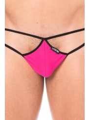 Fournisseur dropshipping Mini string magenta pour homme en forme de goutte avec sur les côtés des ficelles de maintien.