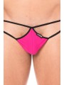 Fournisseur dropshipping Mini string magenta pour homme en forme de goutte avec sur les côtés des ficelles de maintien.